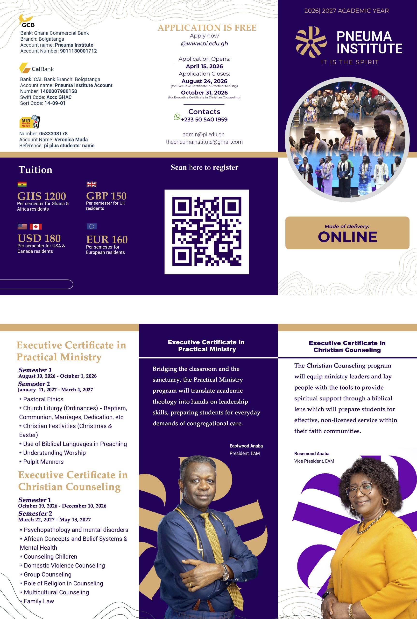 Register for Executive Certificate in Practical Ministry